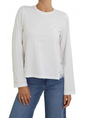 Maglia con retro in pizzo girocollo Only